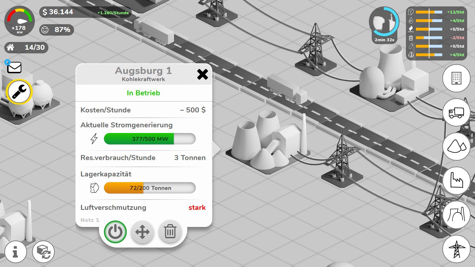 Prototype Axure - Info window for power plant